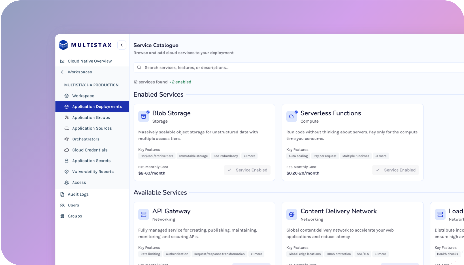 Application Deployments overview Multistax.io